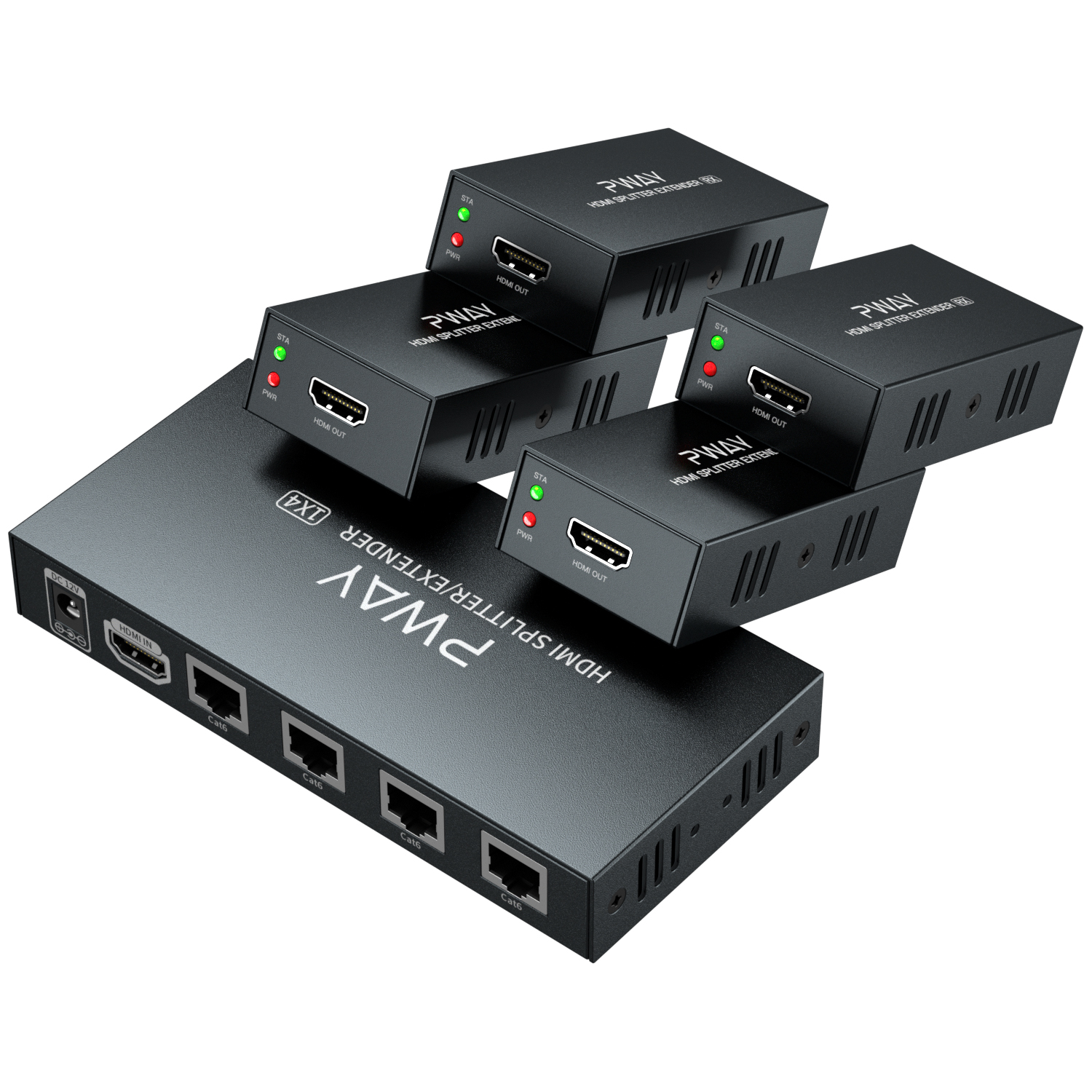 1x4 高清视频传输HDMI 分配器延长器