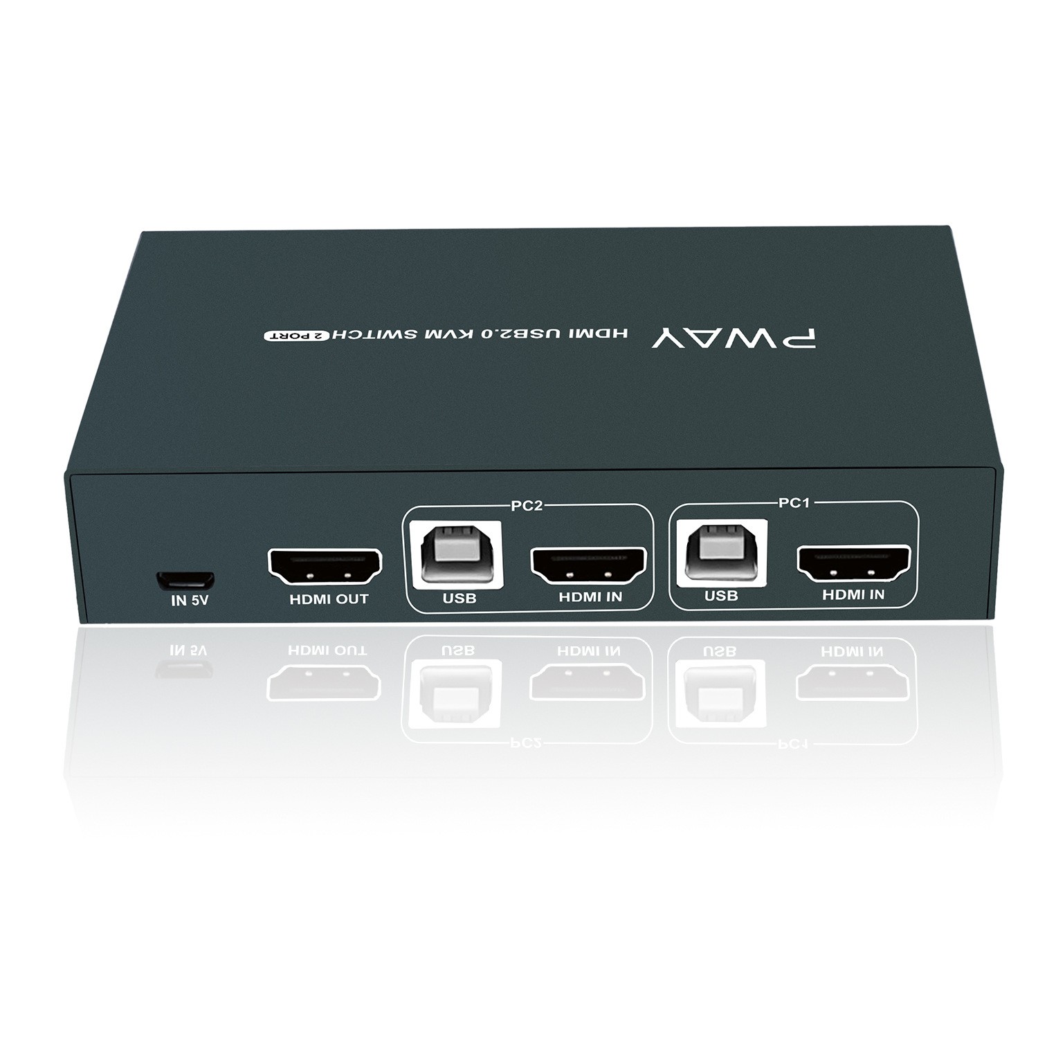 HDMI KVM切换器二进一出 4K高清视频 支持鼠标键盘热键切换